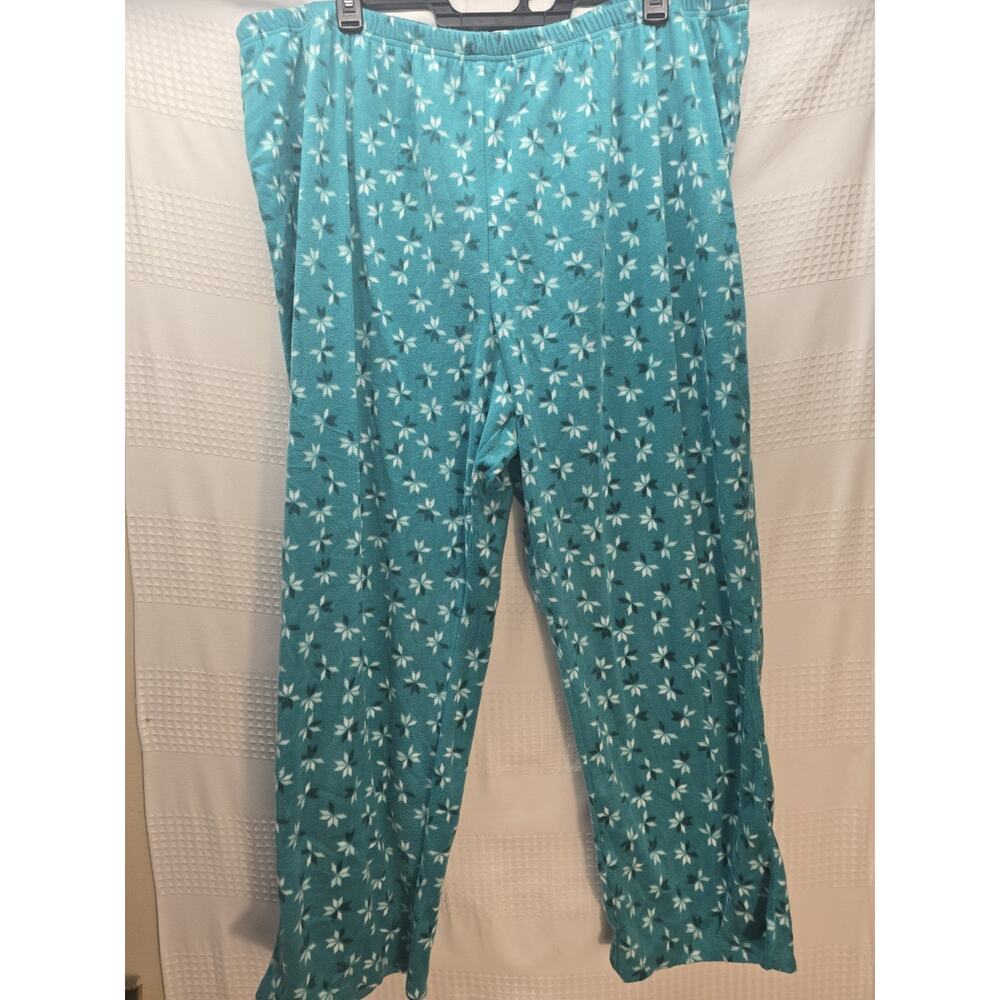 Croft & Barrow Pajama Pants Size 3x Green Fleece Floral